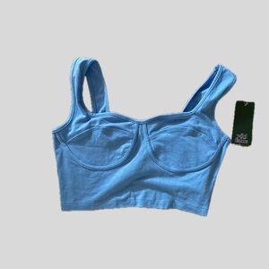 Wild Fable Bra Bralette Size XS Blue Unlined Wireless Cropped Top Style NWT